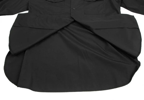 ヨウジヤマモト コスチュームドオムYohji Yamamoto COSTUME D' HOMME フラップポケットオープンカラーシャツ 黒2 K-125549_015
