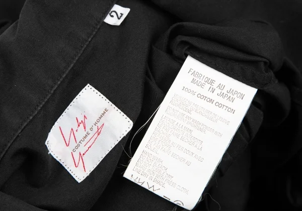 ヨウジヤマモト コスチュームドオムYohji Yamamoto COSTUME D' HOMME フラップポケットオープンカラーシャツ 黒2 K-125549_018