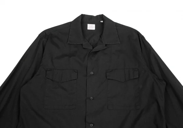 ヨウジヤマモト コスチュームドオムYohji Yamamoto COSTUME D' HOMME フラップポケットオープンカラーシャツ 黒2 K-125549_002
