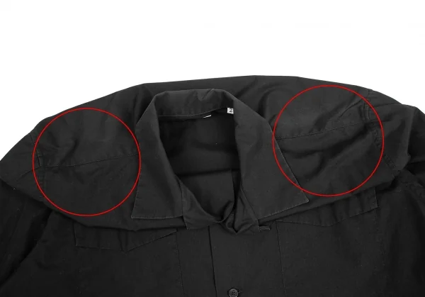 ヨウジヤマモト コスチュームドオムYohji Yamamoto COSTUME D' HOMME フラップポケットオープンカラーシャツ 黒2 K-125549_005