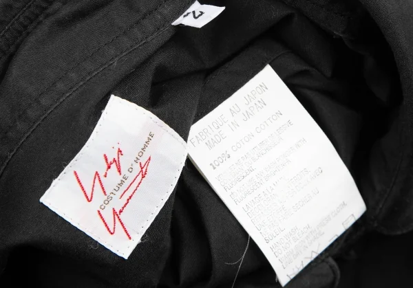 ヨウジヤマモト コスチュームドオムYohji Yamamoto COSTUME D' HOMME コットンブロードベーシックシャツ 黒2 K-125550_018