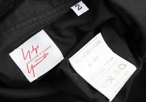 ヨウジヤマモト コスチュームドオムYohji Yamamoto COSTUME D' HOMME コットンブロードベーシックシャツ 黒2 K-125550_019