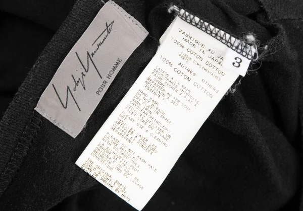 ヨウジヤマモト プールオムYohji Yamamoto POUR HOMME バック切込みデザインTシャツ 黒3 K-125561_012