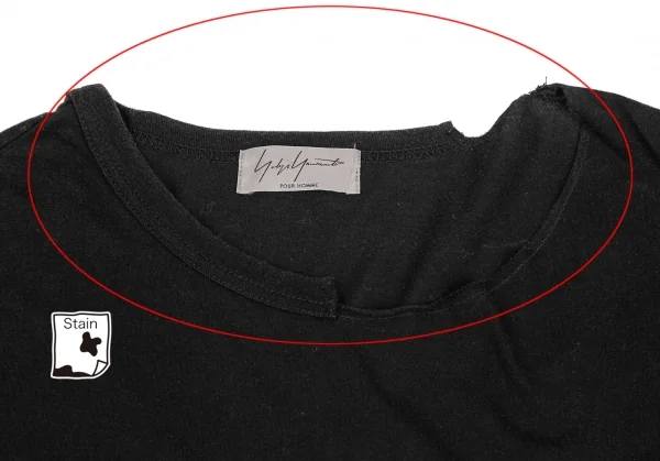 ヨウジヤマモト プールオムYohji Yamamoto POUR HOMME バック切込みデザインTシャツ 黒3 K-125561_002
