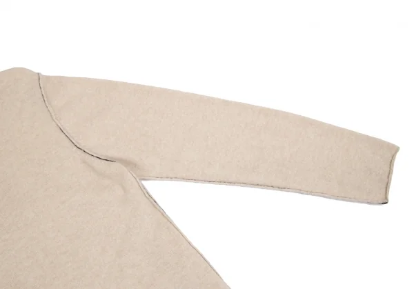 ヨウジヤマモト プールオムYohji Yamamoto POUR HOMME バックシグネチャーロゴ刺繍カシミヤニット ベージュ3 K-125579_003