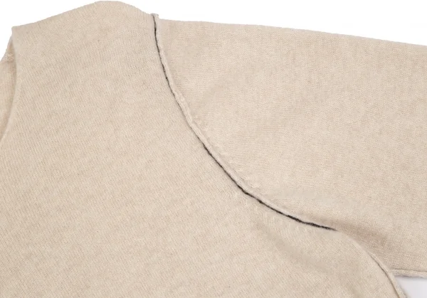 ヨウジヤマモト プールオムYohji Yamamoto POUR HOMME バックシグネチャーロゴ刺繍カシミヤニット ベージュ3 K-125579_004