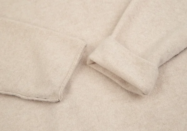 ヨウジヤマモト プールオムYohji Yamamoto POUR HOMME バックシグネチャーロゴ刺繍カシミヤニット ベージュ3 K-125579_005