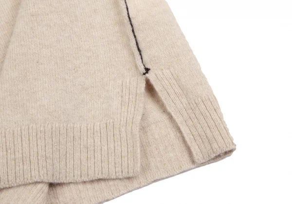 ヨウジヤマモト プールオムYohji Yamamoto POUR HOMME バックシグネチャーロゴ刺繍カシミヤニット ベージュ3 K-125579_007