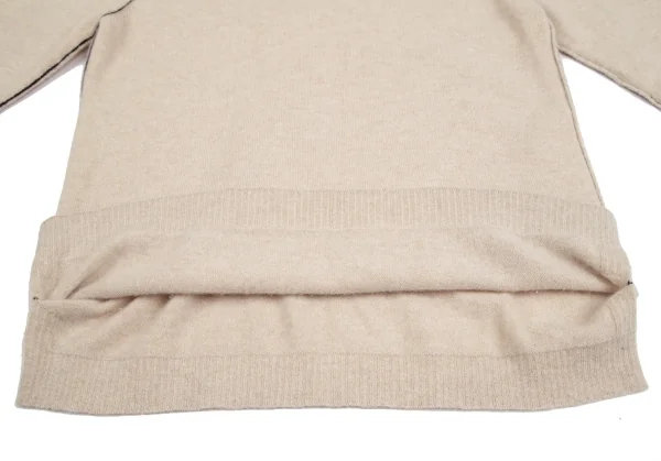 ヨウジヤマモト プールオムYohji Yamamoto POUR HOMME バックシグネチャーロゴ刺繍カシミヤニット ベージュ3 K-125579_008