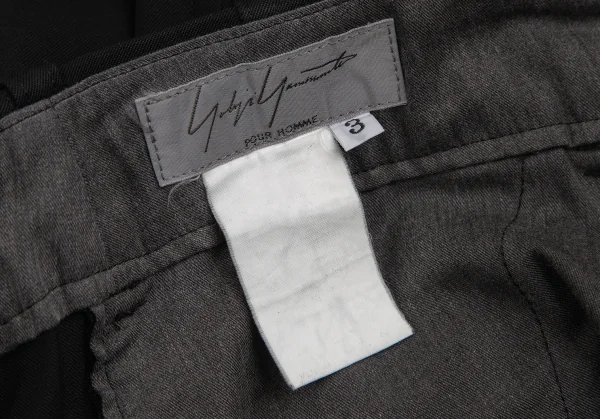 ヨウジヤマモト プールオムYohji Yamamoto POUR HOMME ウールギャバサルエルパンツ 黒3 K-125587_016