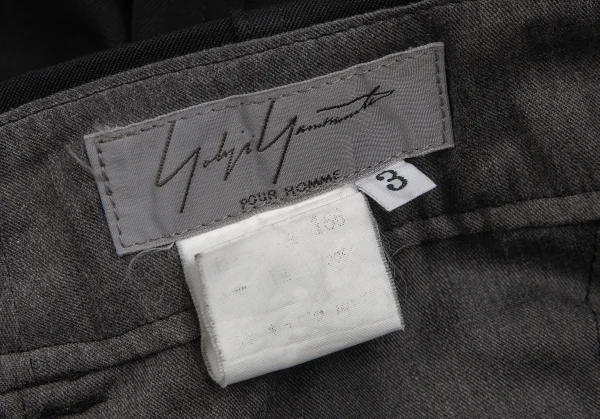 ヨウジヤマモト プールオムYohji Yamamoto POUR HOMME ウールギャバサルエルパンツ 黒3 K-125587_017