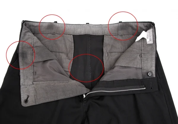 ヨウジヤマモト プールオムYohji Yamamoto POUR HOMME ウールギャバサルエルパンツ 黒3 K-125587_006