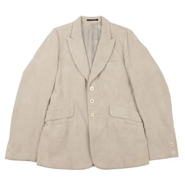 ヨウジヤマモト プールオムYohji Yamamoto POUR HOMME コーデュロイ3Bジャケット ベージュM K-125592_001