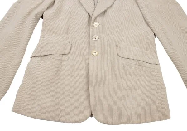 ヨウジヤマモト プールオムYohji Yamamoto POUR HOMME コーデュロイ3Bジャケット ベージュM K-125592_010