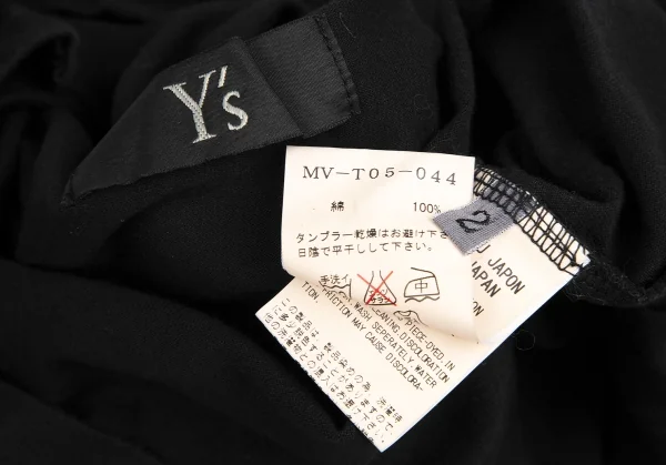 ワイズフォーメンY's for men フーデッドカットソー 黒2 K-125598_014