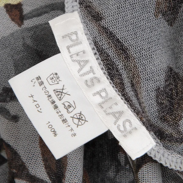 PLEATS PLEASE Floral Dinosaur Printed Mesh T Shirt K-125602_014