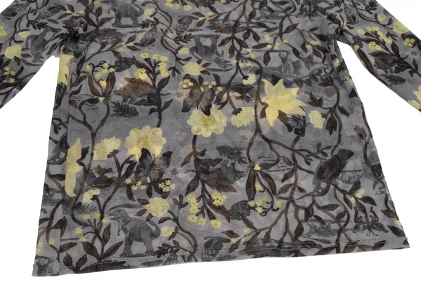 PLEATS PLEASE Floral Dinosaur Printed Mesh T Shirt K-125602_007