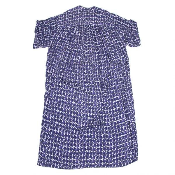 mercibeaucoup Rayon Allover Printed Collarless Shirt Dress K-125616_011