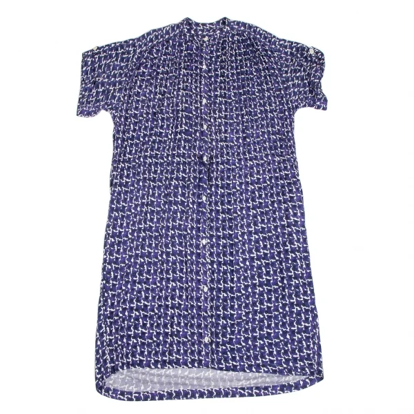 mercibeaucoup Rayon Allover Printed Collarless Shirt Dress K-125616_002
