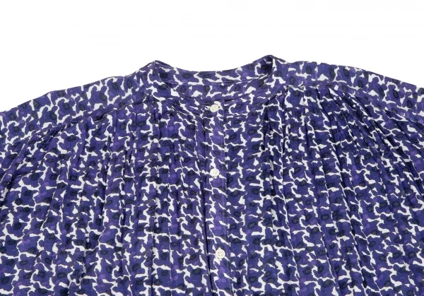 mercibeaucoup Rayon Allover Printed Collarless Shirt Dress K-125616_003