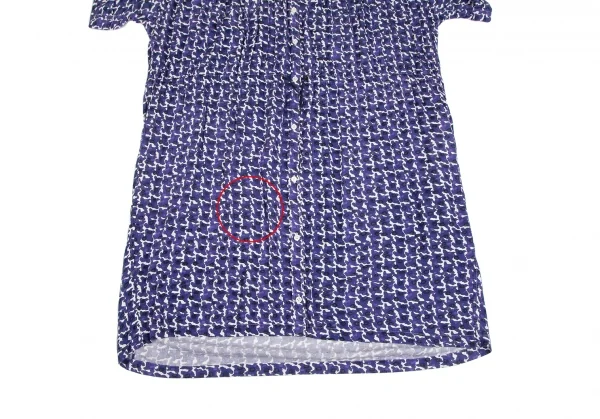 mercibeaucoup Rayon Allover Printed Collarless Shirt Dress K-125616_006