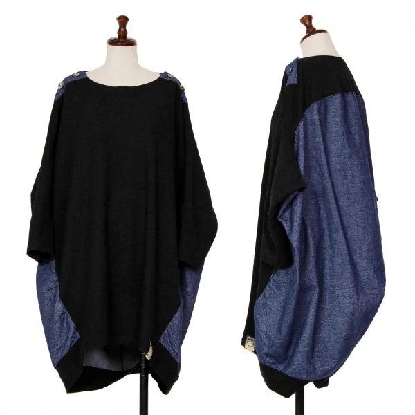 mercibeaucoup Poly Switching Circle Silhouette Knit Top Black,Blue 1 K-125617_001