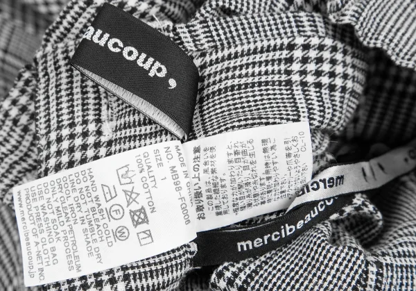 mercibeaucoup Cotton Glen Check Side Zip Switch Pleated Skirt K-125619_013