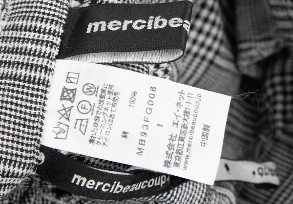 mercibeaucoup Cotton Glen Check Side Zip Switch Pleated Skirt K-125619_014