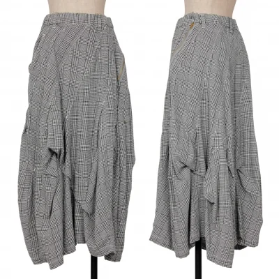 mercibeaucoup Cotton Glen Check Side Zip Switch Pleated Skirt