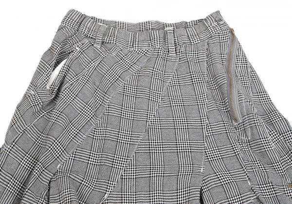 mercibeaucoup Cotton Glen Check Side Zip Switch Pleated Skirt K-125619_003