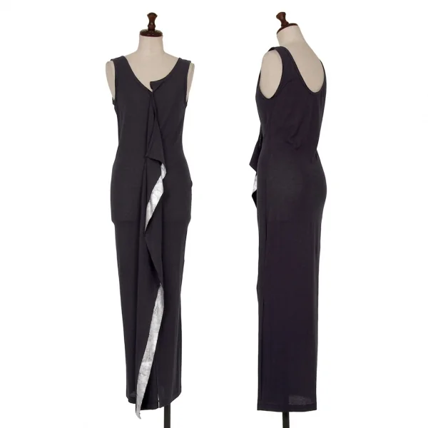 Yohji Yamamoto FEMME Silver Line Painted Sleeveless Dress Navy 2 K-125674_001