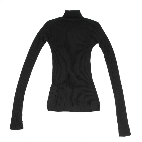 RAGNE KIKAS for Yohji Yamamoto Silk Turtleneck Rib Knit Top K-125676_013