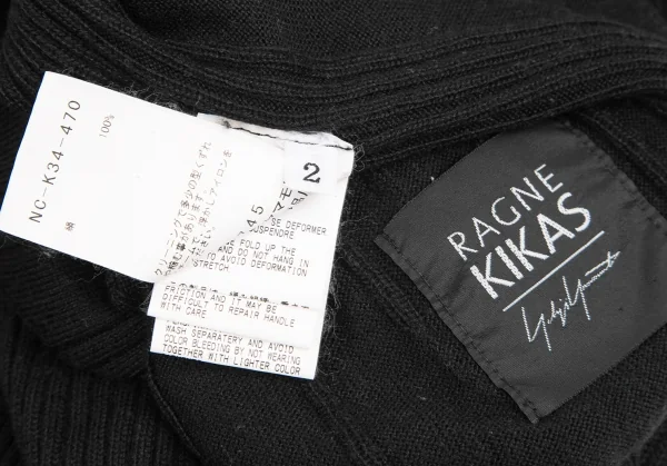 RAGNE KIKAS for Yohji Yamamoto Silk Turtleneck Rib Knit Top K-125676_017