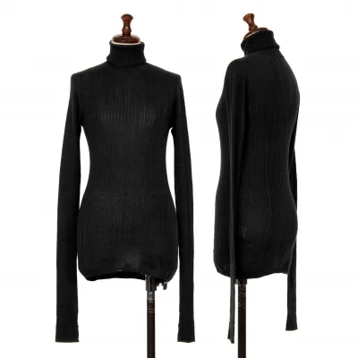 RAGNE KIKAS for Yohji Yamamoto Silk Turtleneck Rib Knit Top