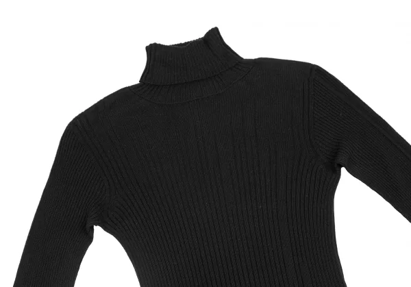 RAGNE KIKAS for Yohji Yamamoto Silk Turtleneck Rib Knit Top K-125676_003