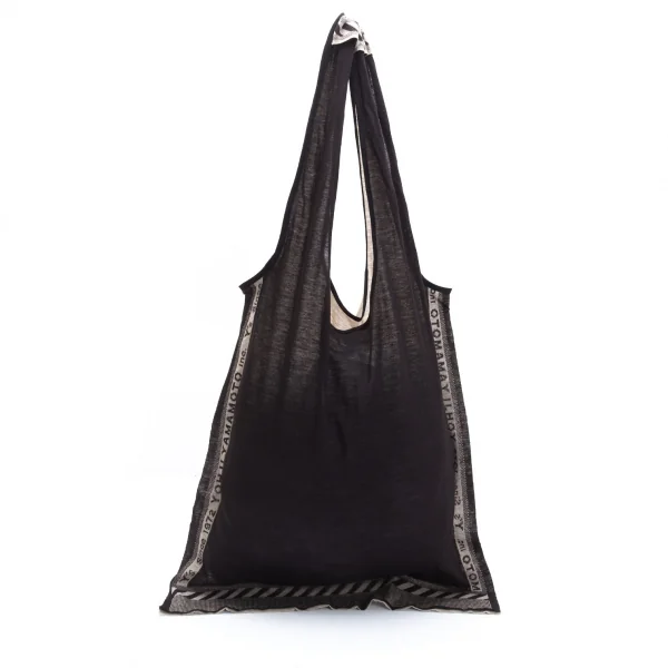 ヨウジヤマモト Yohji Yamamoto ロゴジャガードタンクトップ風トートバッグ ベージュ黒 K-125705_001