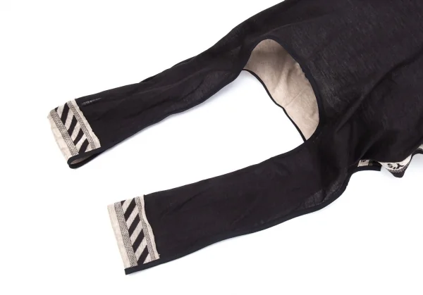 ヨウジヤマモト Yohji Yamamoto ロゴジャガードタンクトップ風トートバッグ ベージュ黒 K-125705_007