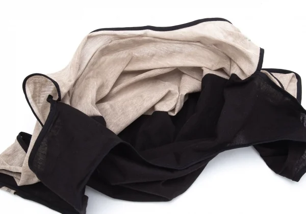 ヨウジヤマモト Yohji Yamamoto ロゴジャガードタンクトップ風トートバッグ ベージュ黒 K-125705_009