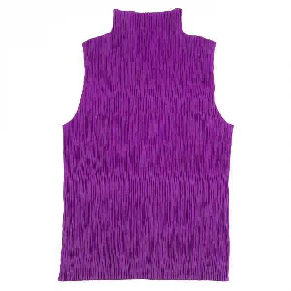 プリーツプリーズPLEATS PLEASE プリーツハイネックノースリーブ 紫3 K-125706_002