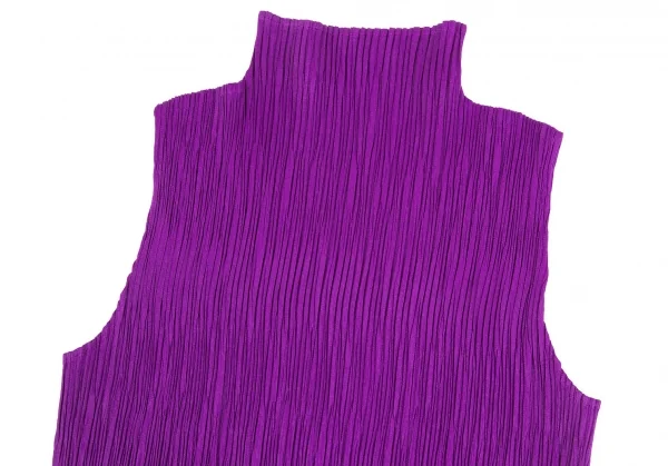 プリーツプリーズPLEATS PLEASE プリーツハイネックノースリーブ 紫3 K-125706_003