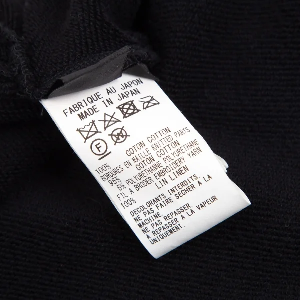 ワイズY's ブランケットステッチオーバーサイズTシャツ 黒2 K-125717_013