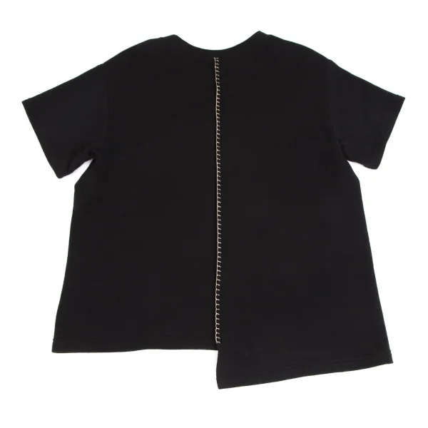 ワイズY's ブランケットステッチオーバーサイズTシャツ 黒2 K-125717_002