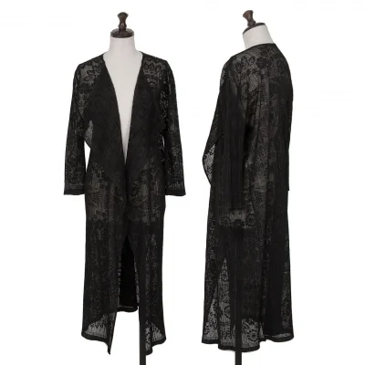 PLEATS PLEASE Bird Woven Lace Long Cardigan