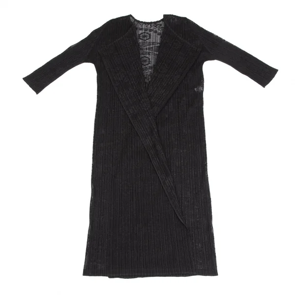 PLEATS PLEASE Bird Woven Lace Long Cardigan K-125731_002