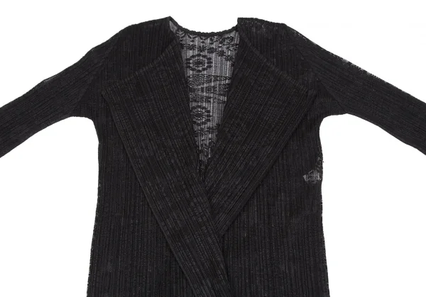 PLEATS PLEASE Bird Woven Lace Long Cardigan K-125731_003