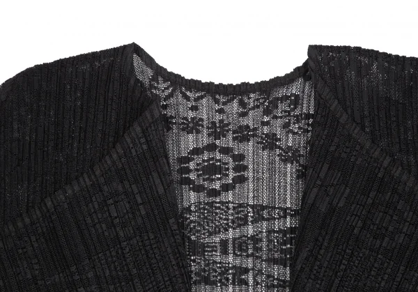 PLEATS PLEASE Bird Woven Lace Long Cardigan K-125731_004