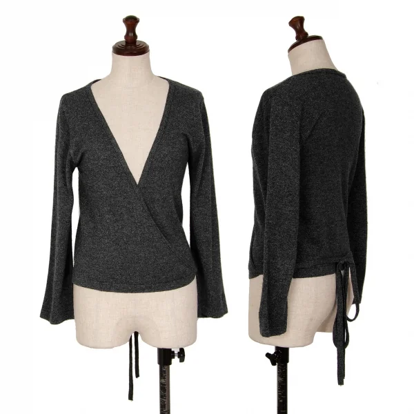 agnes b. Cachecoeur Knit Cardigan Charcoal XS-S K-125747_001