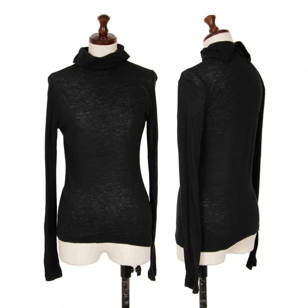 Yohji Yamamoto NOIR See-through Turtleneck T Shirt Black 2 K-125750_001
