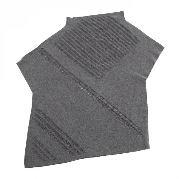 イッセイミヤケ エーポックISSEY MIYAKE A-POC INSIDE ラインメッシュデザインアシンメトリートップス グレー2 K-125755_010
