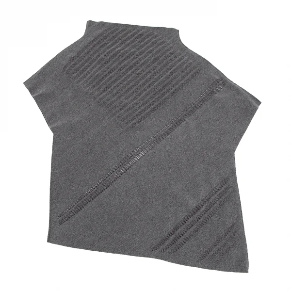 イッセイミヤケ エーポックISSEY MIYAKE A-POC INSIDE ラインメッシュデザインアシンメトリートップス グレー2 K-125755_002